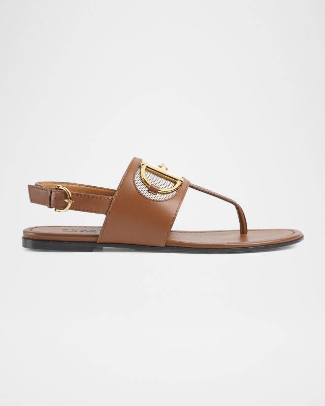 Horsebit Thong Slingback Sandals